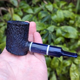 Buy Rusticated carbon fibre reverse tenon poker tobacco smoking pipe