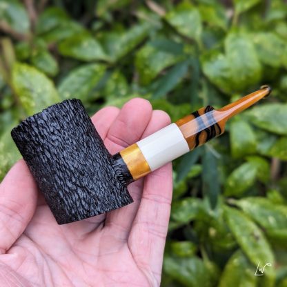 Buy black & gold rusticate poker tobacco smoking pipe