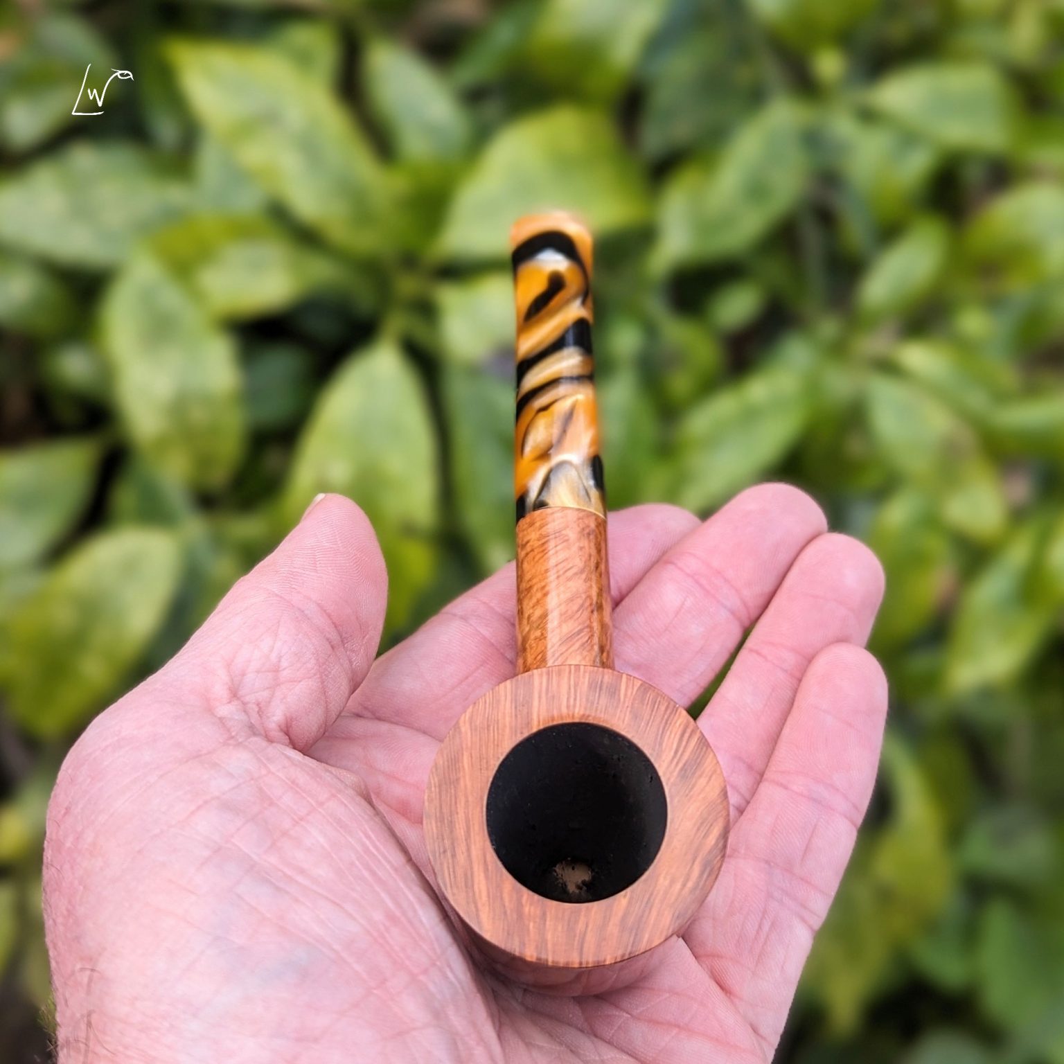 Buy handmade Zulu tobacco smoking pipe with black & gold stem