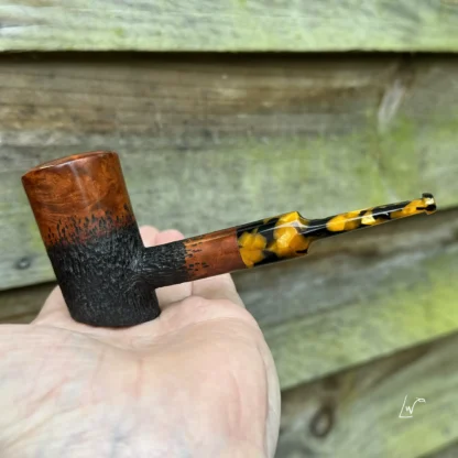 Fluted Fade Rusticated Poker shape tobacco smoking pipe handmade in England